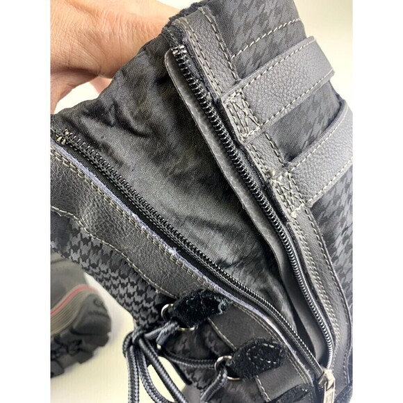 BOGO Pajar Mid Lace Up Snow Boot Black Suede Waterproof Zip Buckles Womens 6-6.5 - Picture 13 of 16